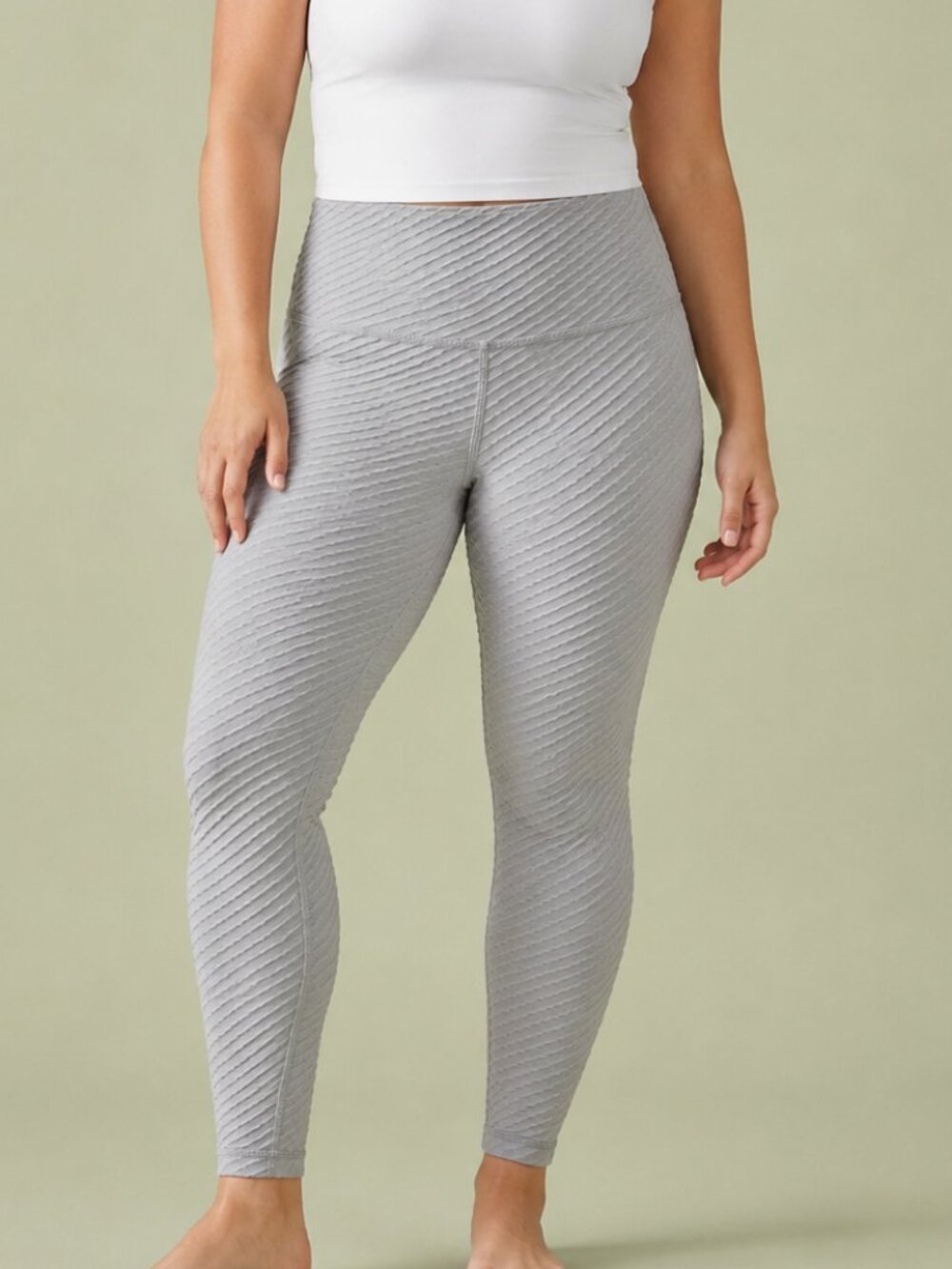 NWT Paragon Butt Scrunch Textured Leggings Gray XL High Waisted Athletic Yoga